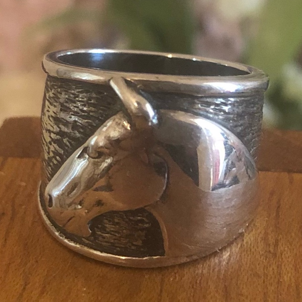 Rare Vintage Silpada Sterling Silver Equestrian Horse Head Ring R1460 Size 6 - Picture 8 of 12